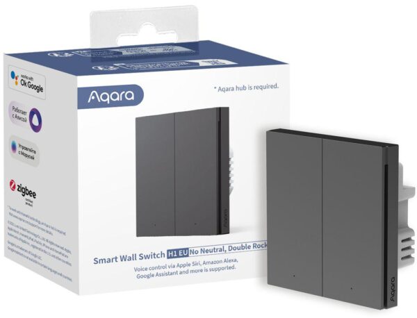 Aqara Smart Wall Switch H1 Szary podwójny bez neutrala - obrazek 4